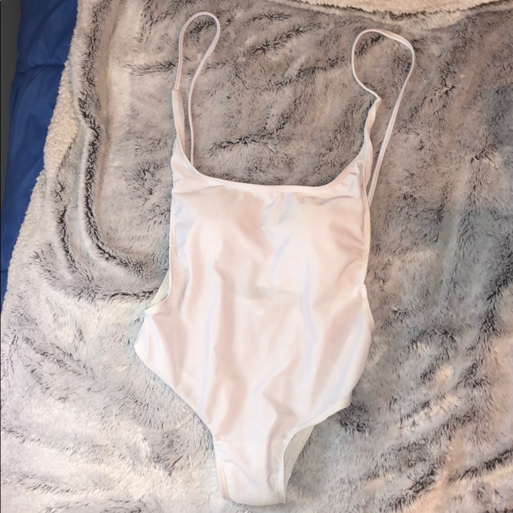 S White One-Piece Bathing Suit